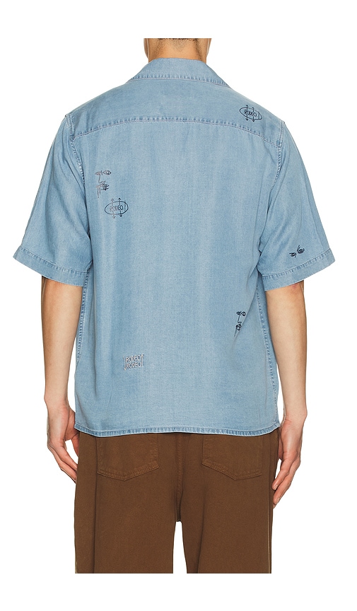  Scotch & Soda Basquiat Relaxed Fit Short Sleeved Shirt In Washed Indigo In Blue. - Size S (also In M, Xxl/2x) 