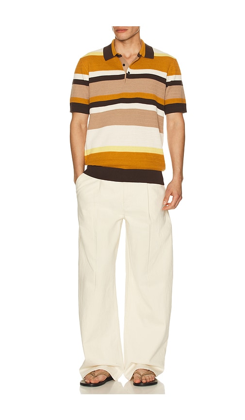  Scotch & Soda Structured Striped Knitted Polo En Color Marrón Talla L  (también En M, S, Xl/1x, Xxl/2x). 
