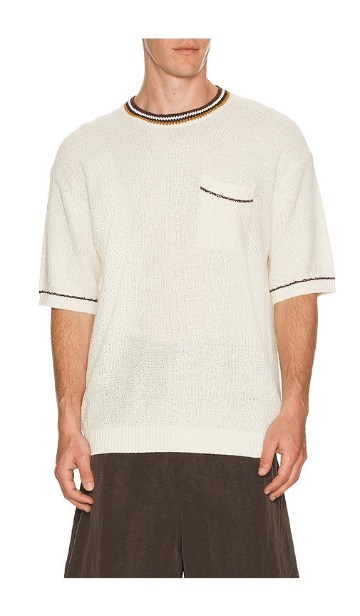 Scotch & Soda Knitted Cotton Linen Blend Relaxed Fit T-Shirt