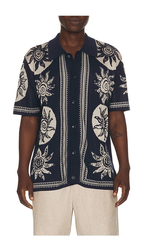Scotch & Soda Knitted Jacquard Short Sleeve Shirt