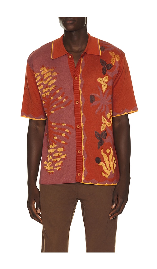 Scotch & Soda Knitted Jacquard Short Sleeve Shirt | Thumbnail 3