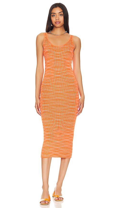 Stitches & Stripes Lex Midi Dress in Orange