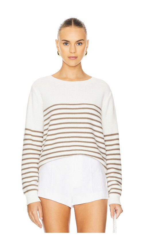 Stitches & Stripes Aubrey Crewneck Pullover in Chalk Combo