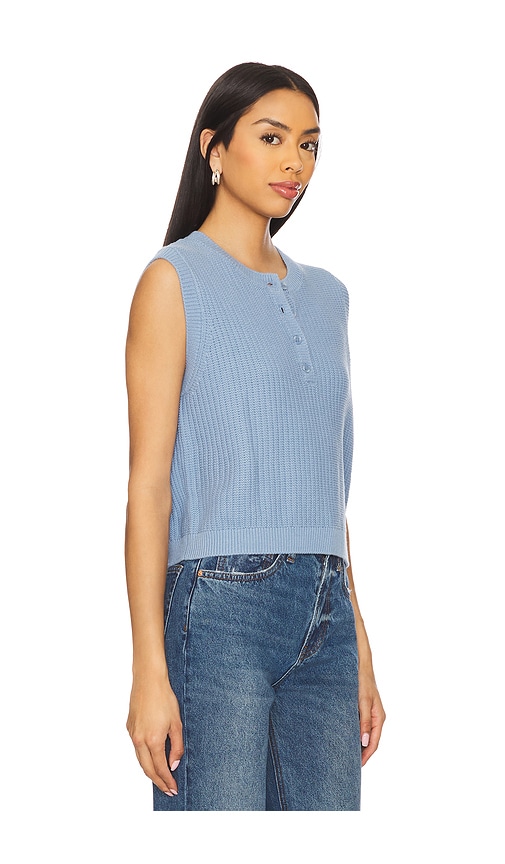 Stitches & Stripes Frampton Henley Vest In Baby Blue