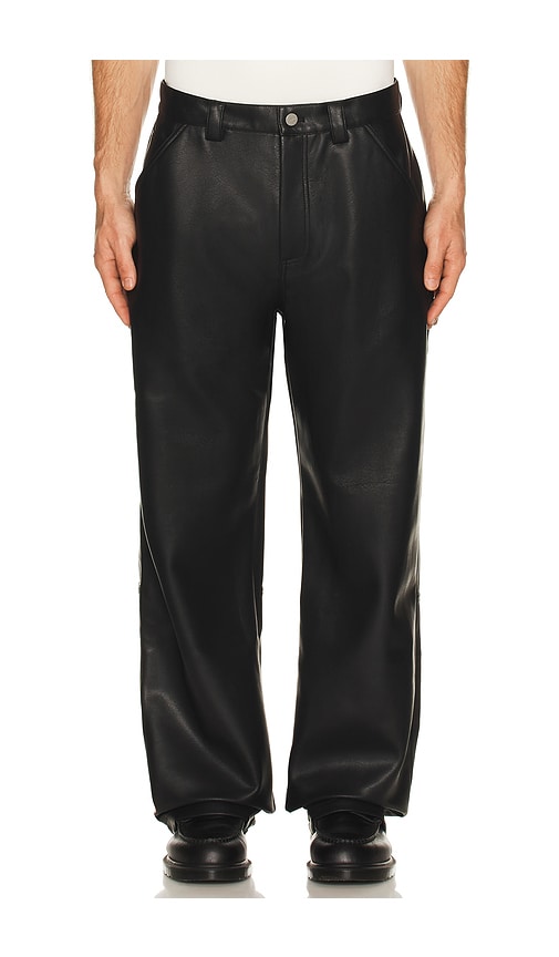 Stampd Faux Leather Carpenter Pant In Black