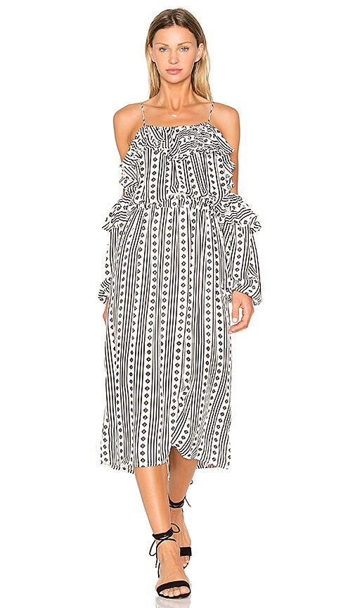 Steele Liberty Midi Dress in Black & White Multi