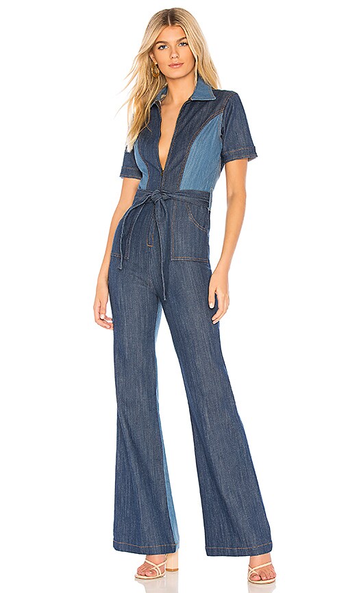 blue jean baby denim jumpsuit
