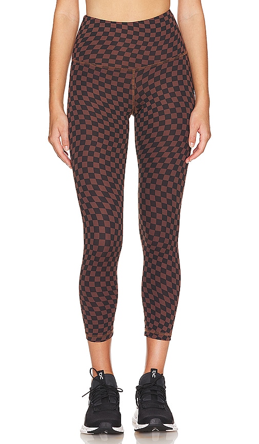 Strut This The Teagan 7/8 Legging In Chocolate Brown Checkerboard