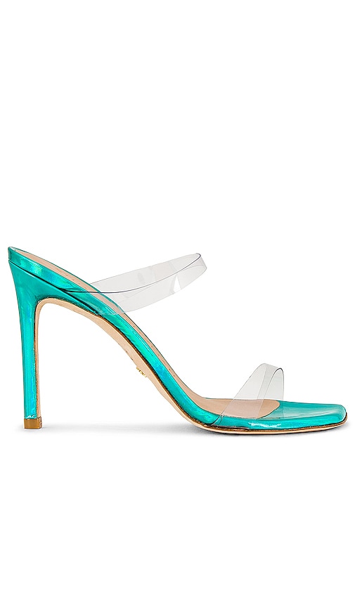 Stuart Weitzman Aleena 100 Sandal in Clear & Esmeralda | REVOLVE