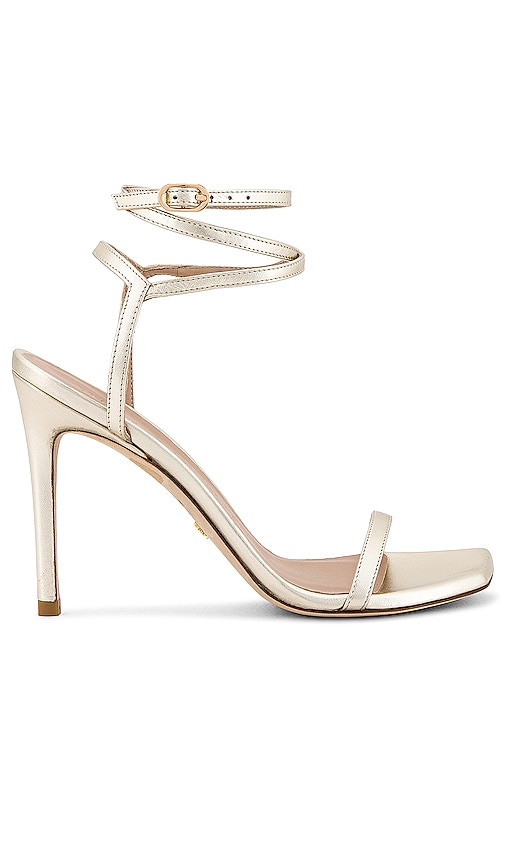 Stuart Weitzman x REVOLVE Barelynudist 100 Sandal in Light Gold