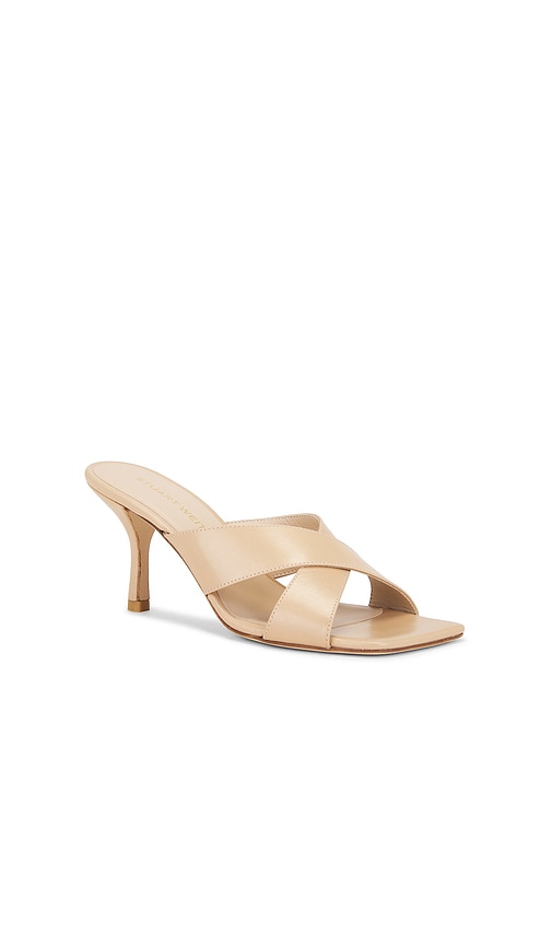 Stuart Weitzman Dayna Leather Crisscross Slide Sandals