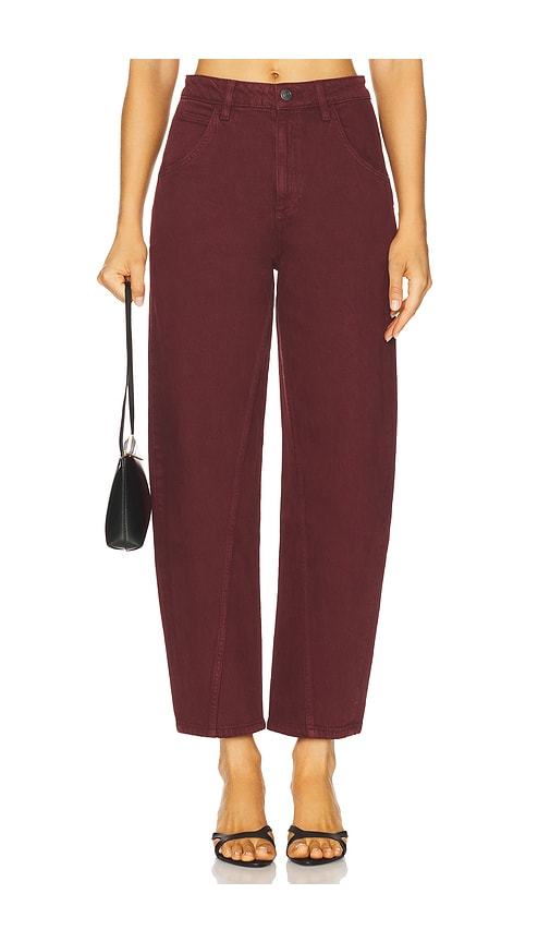 Seventy + Mochi Twisted Bo Wide Leg Jeans In Burgundy
