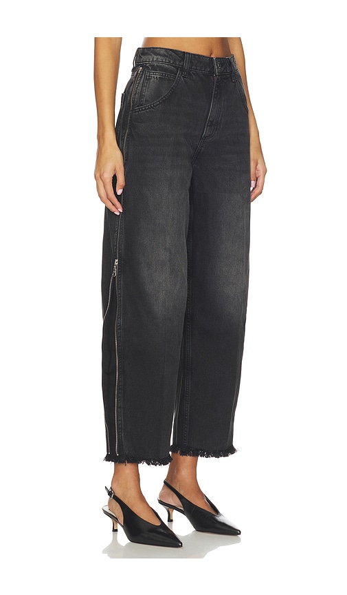 Seventy + Mochi Bo Zip Wide Leg Jeans In Black