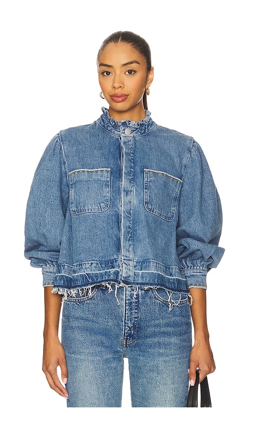 Seventy + Mochi Ziggy Cropped Jacket In Blue