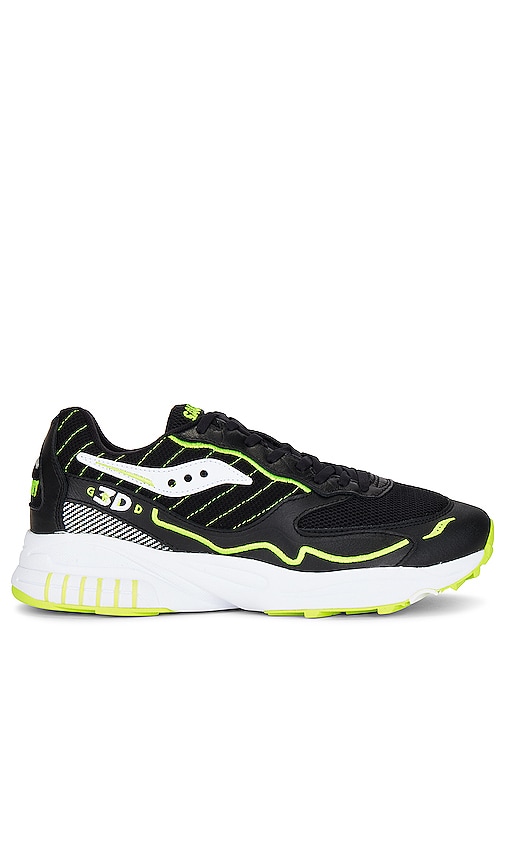 Saucony 3d Grid Hurricane Sneaker in Black & White