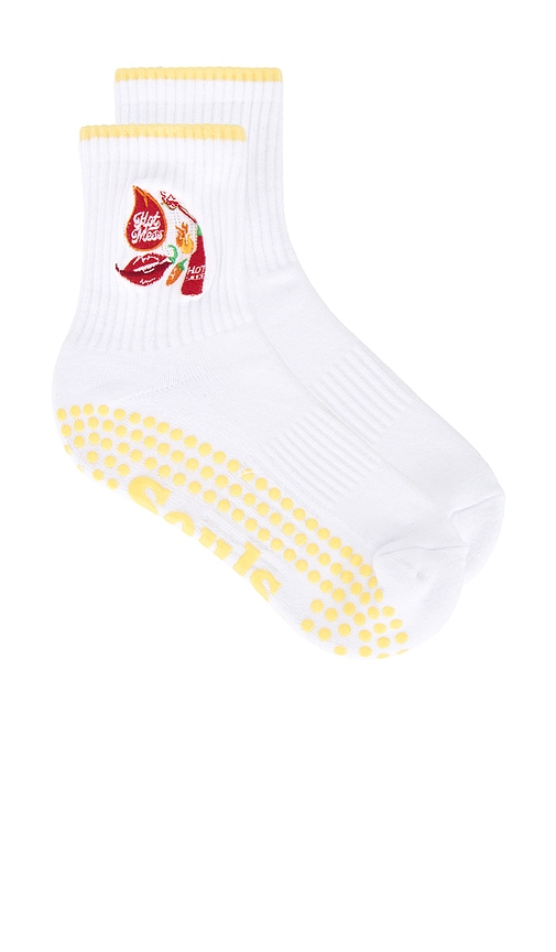 Flamin' Socks in White. - size S/M (also in M/L)