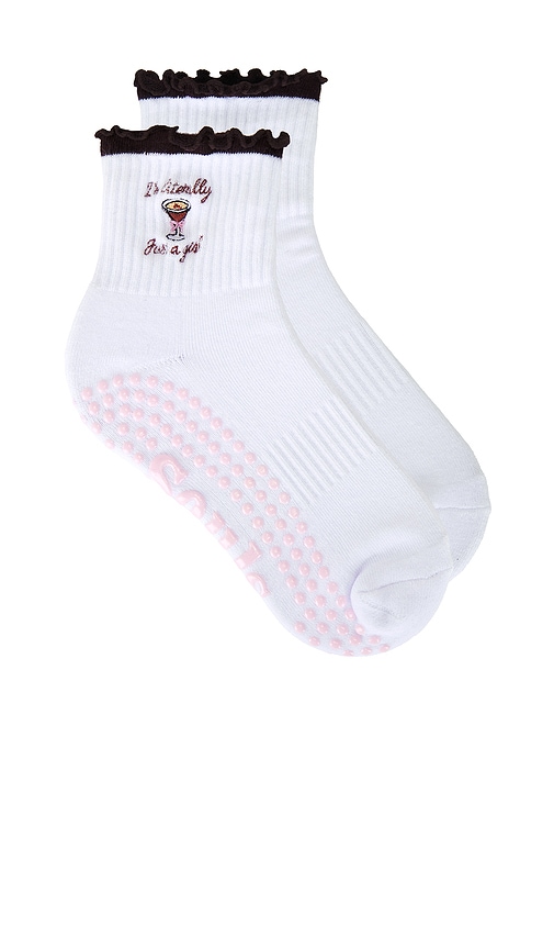 I'm Literally Just A Girl Crew Socks in White. - size S/M (also in M/L)