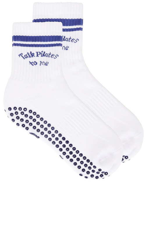 Shop Souls. Talk Pilates To Me Grip Socks In White