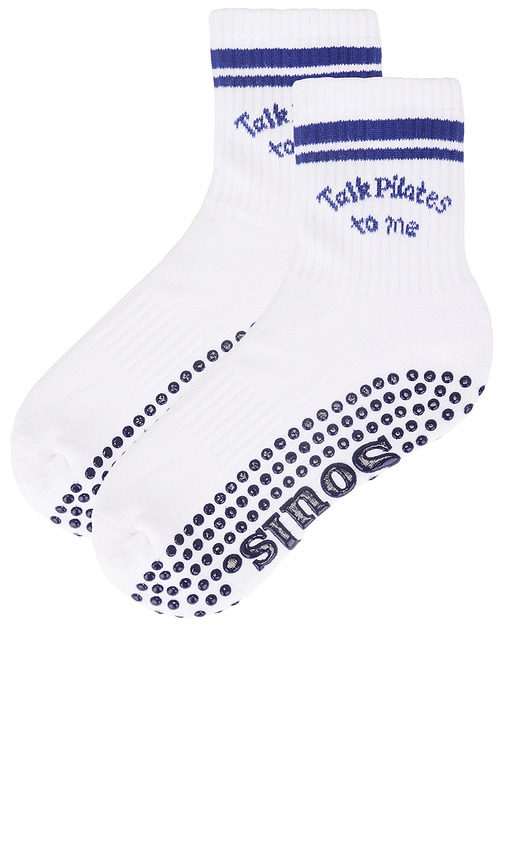 Shop Souls. Talk Pilates To Me Grip Socks In White