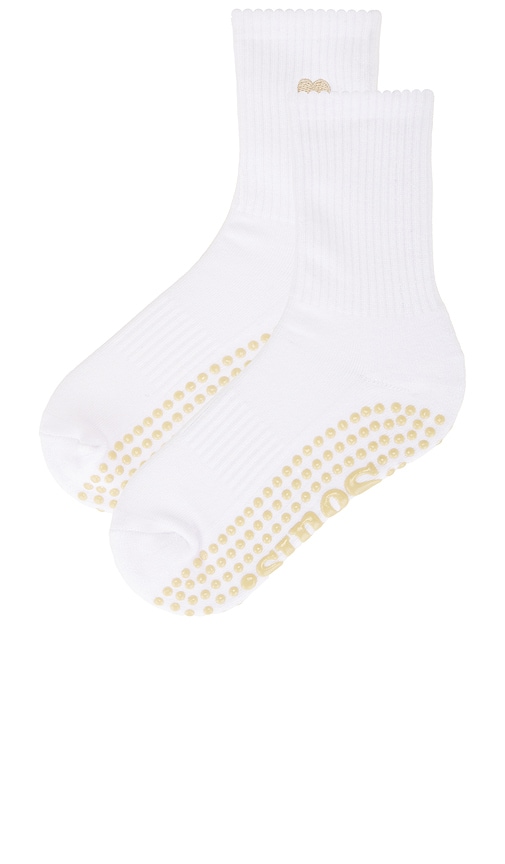 Shop Souls. Beige Heart Grip Socks In White