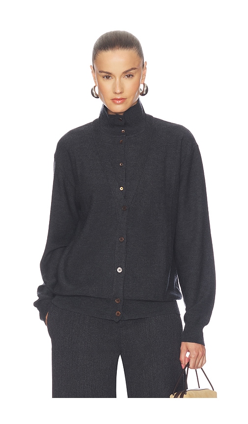 Source Unknown Fabbie Layered Cardigan In Charcoal