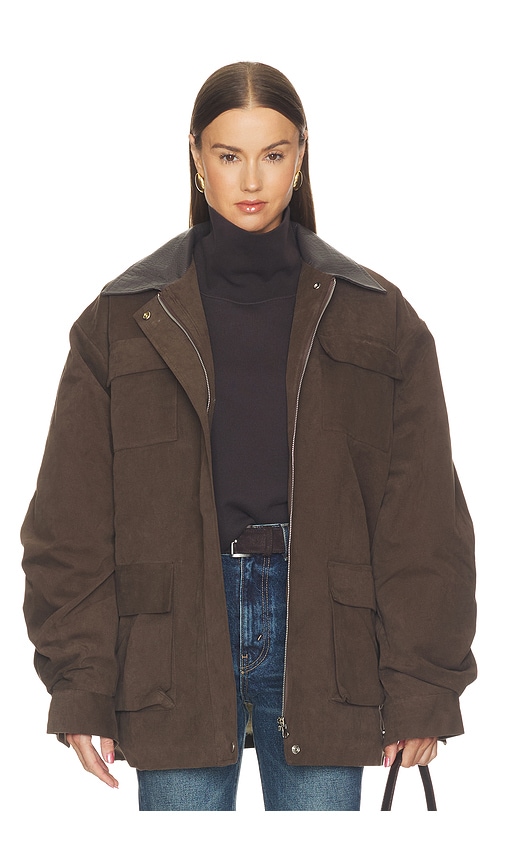 Source Unknown Baia Fleece Barn Jacket in Brown. - size M/L (also in XS/S)