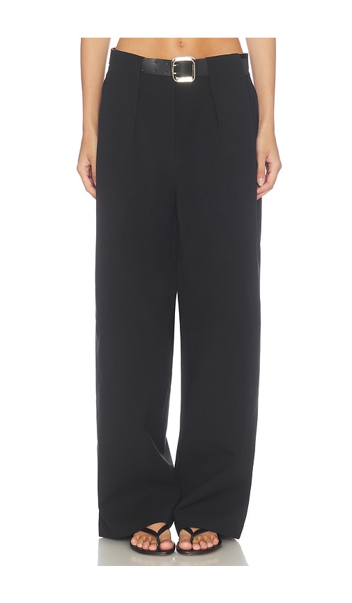 Source Unknown Matteo Belted Tuck Trousers in Black. - size L (also in M, S)