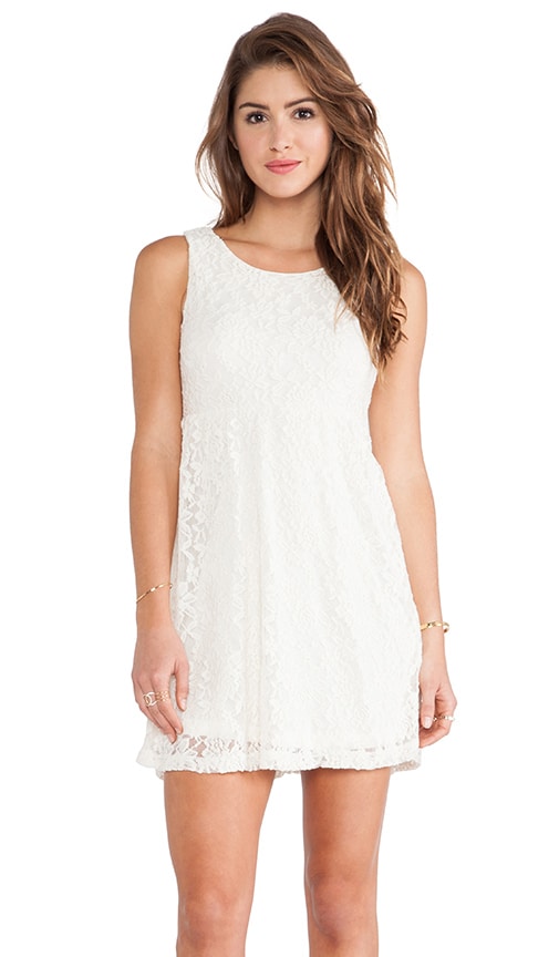 Ivory Lace Scoop Back Dress