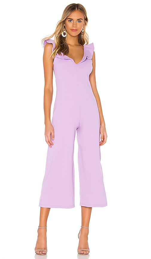 Double V Ruffled Jumpsuit