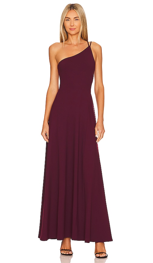 Susana Monaco One Shoulder String Maxi Dress in Port