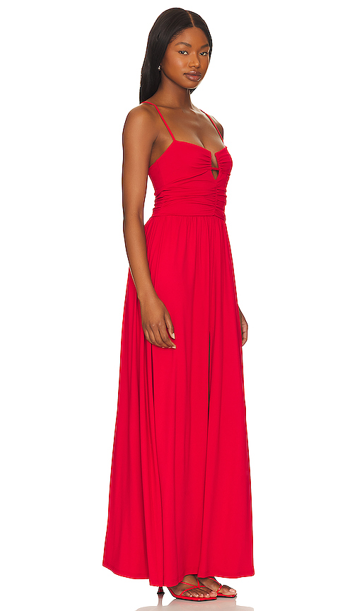 Shop Susana Monaco String Gather Maxi Dress In Red
