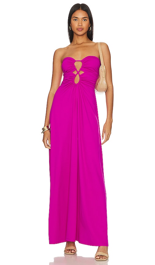 Susana Monaco Circle Front Maxi Dress in Magenta