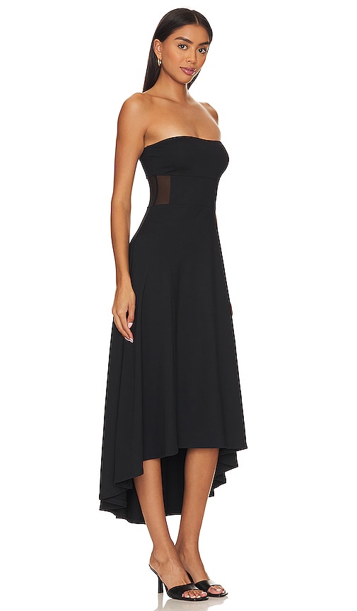 Shop Susana Monaco Mesh Strapless Midi Dress In Black