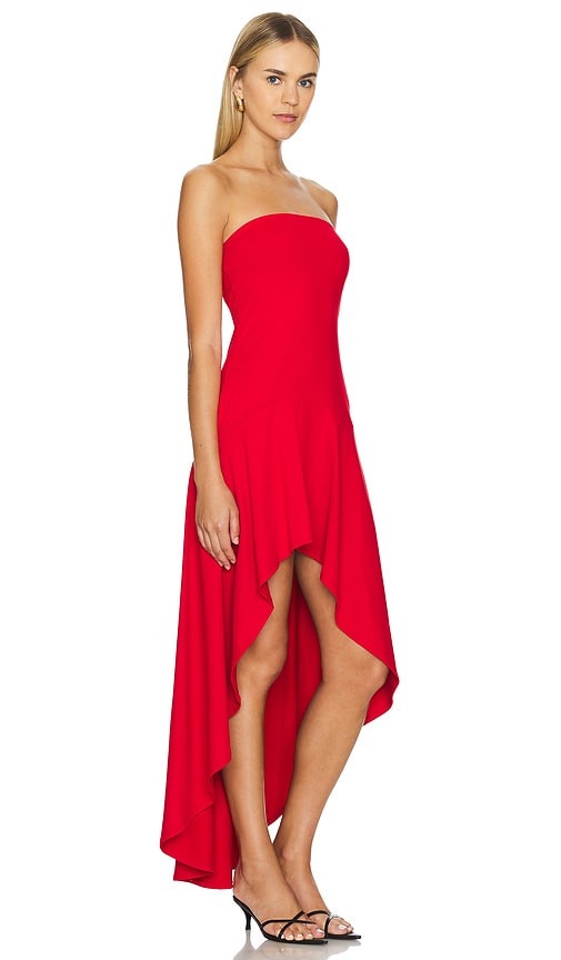 Shop Susana Monaco High Low Flared Tube Dress In Red