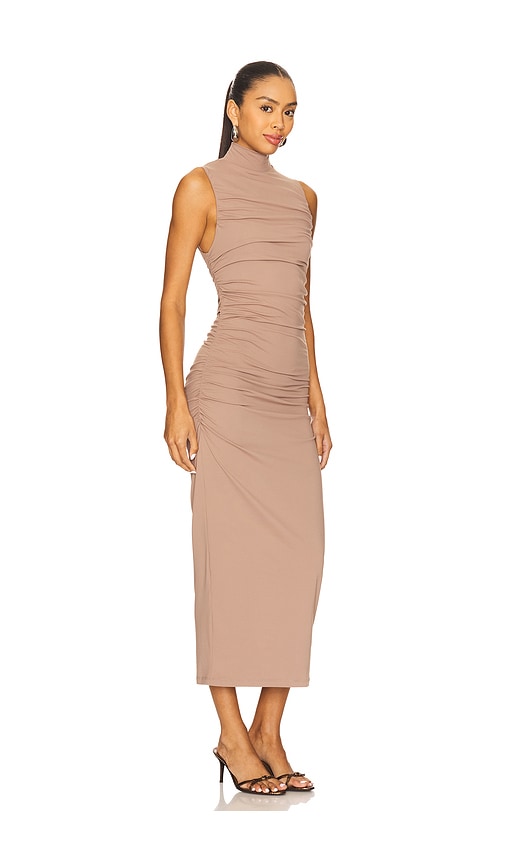 Susana Monaco Gathered Mock Neck Sleeveless Dress In Multi