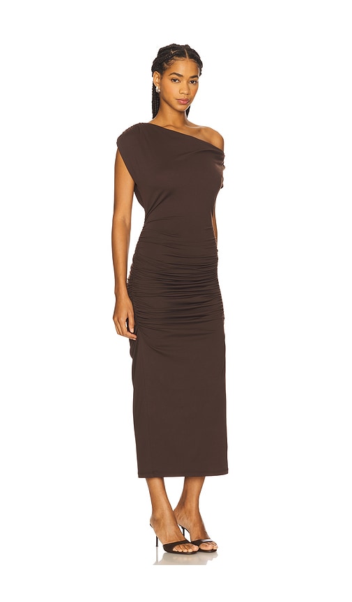 Susana Monaco One Arm Midi Dress In Brown