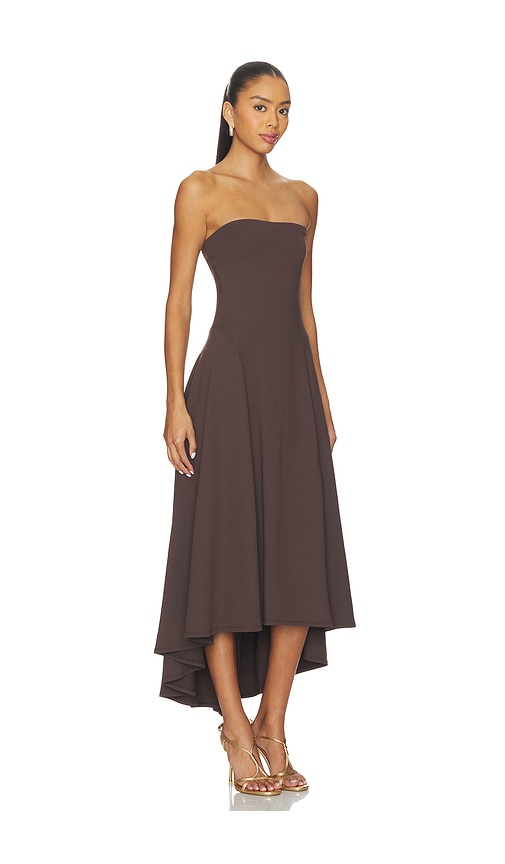 Susana Monaco Strapless High Low Dress In Brown