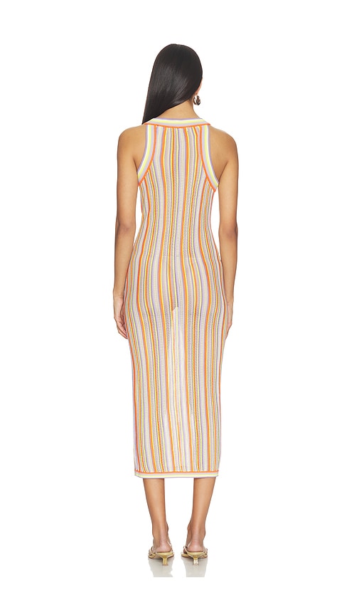  Susana Monaco Vestido Stripe Sweater Henley En Color Orange,lavender Talla L  (también En M, S, Xs). 