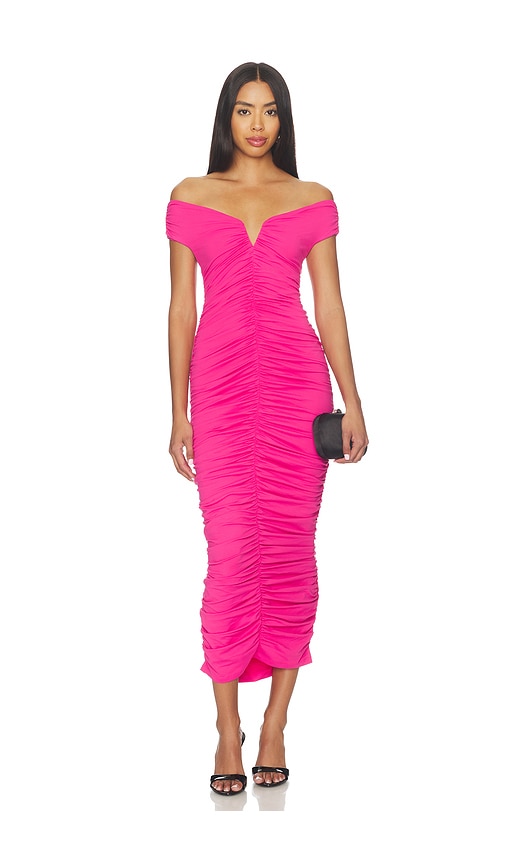 Susana Monaco ROBE FRONCE AVEC ARMATURE V en Pink Taille M Also en XS S XL 243 €