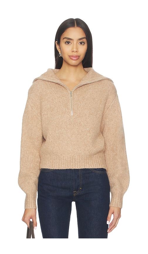 Susana Monaco Wool Half Zip Collar Sweater