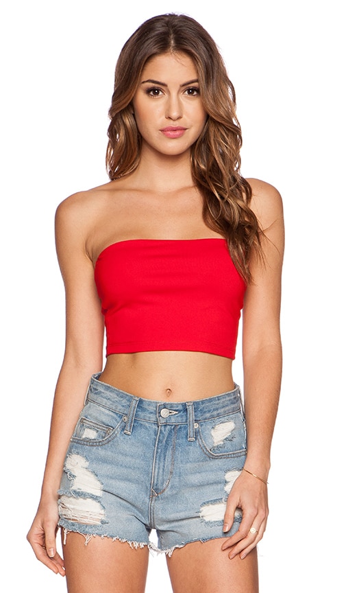 Susana Monaco Tube Crop Top in Perfect Red | REVOLVE