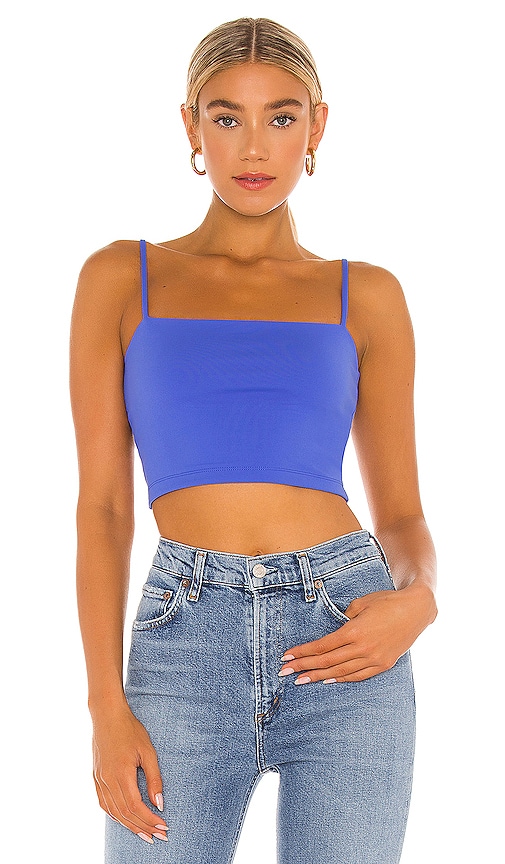 Susana Monaco Thin Strap Crop Tank In Dazzling Blue | ModeSens