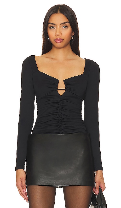 Susana Monaco V Cut Out Top in Black