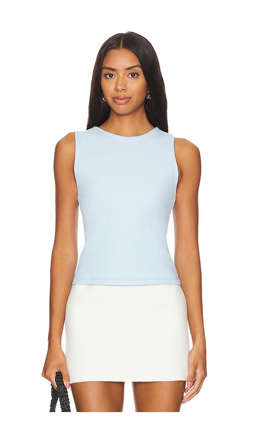 Shop Susana Monaco Crew Sleeveless Top In Baby Blue