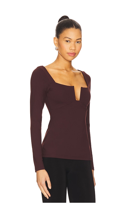 Susana Monaco Long Sleeve Blouse In Brown