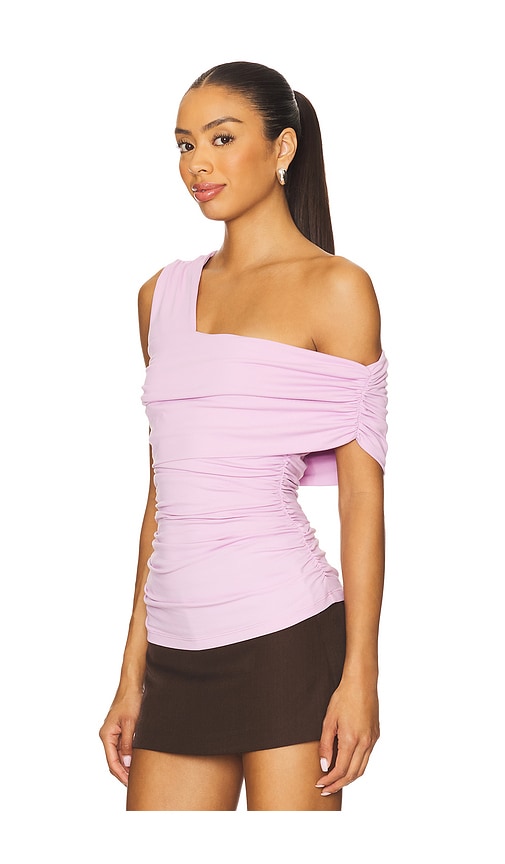 Susana Monaco One Arm Gathered Top In Purple