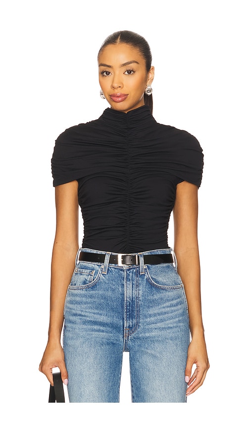 Mock Neck Overlay Gathered Top in . - size L (also in M, S, XL, XS) - Susana Monaco - Modalova