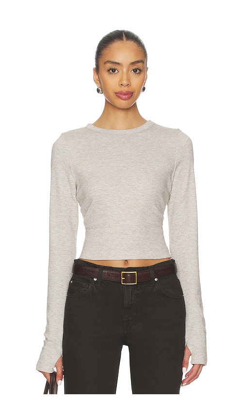 Susana Monaco Carryover Fleece Crew Long Sleeve Top