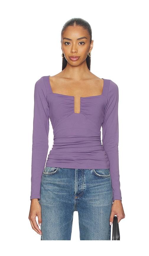 Susana Monaco Square Wire Long Sleeve Top