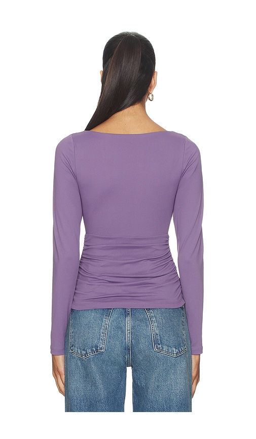  Susana Monaco Langärmliges Oberteil Mit Eckiger Drahtverstärkung In Purple. Größe Xs. Also In S, M, L. 